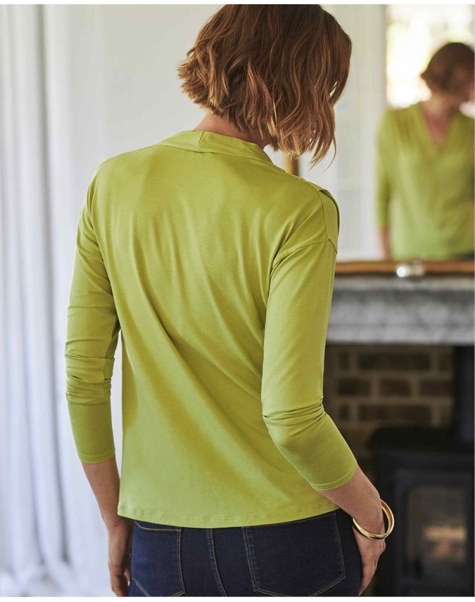 Relaxed Pleat Shoulder Top