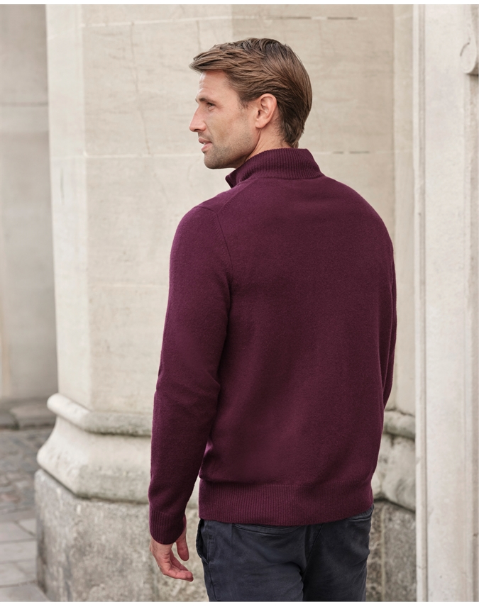 Mens Cashmere Zip Neck Sweater