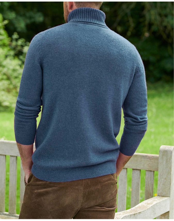 Mens Lambswool Turtle Neck Sweater