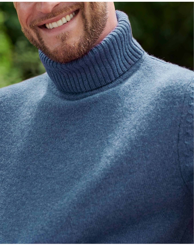 Mens Lambswool Turtle Neck Sweater