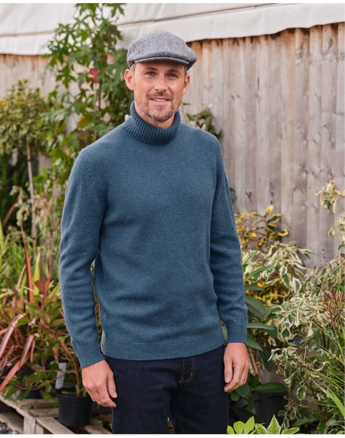 Mens Lambswool Turtle Neck Sweater