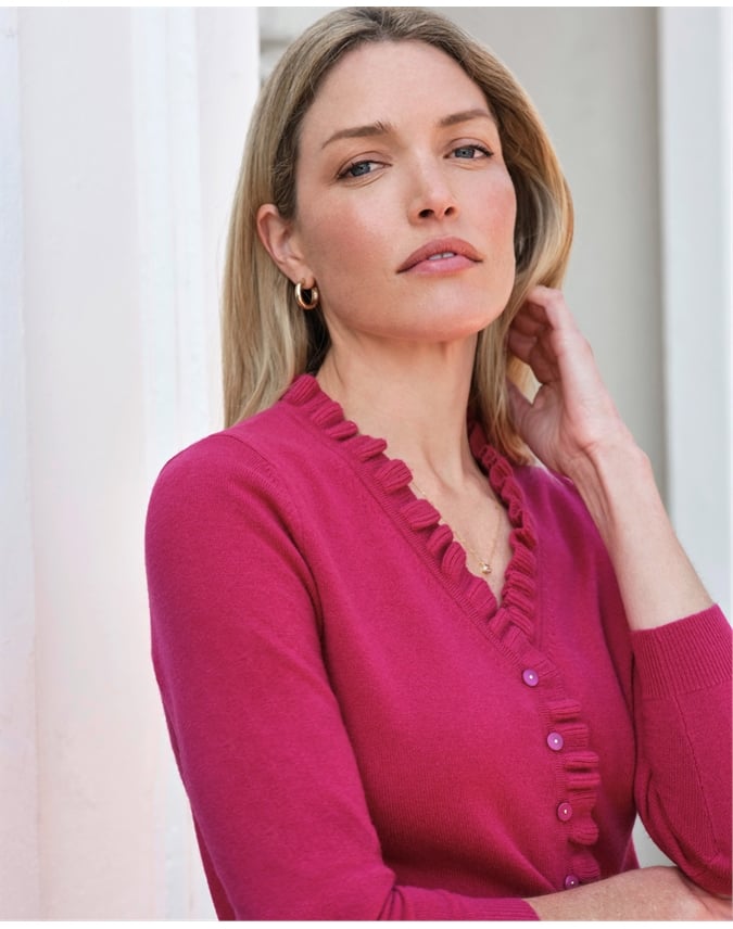 Cashmere Ruffle Cardigan