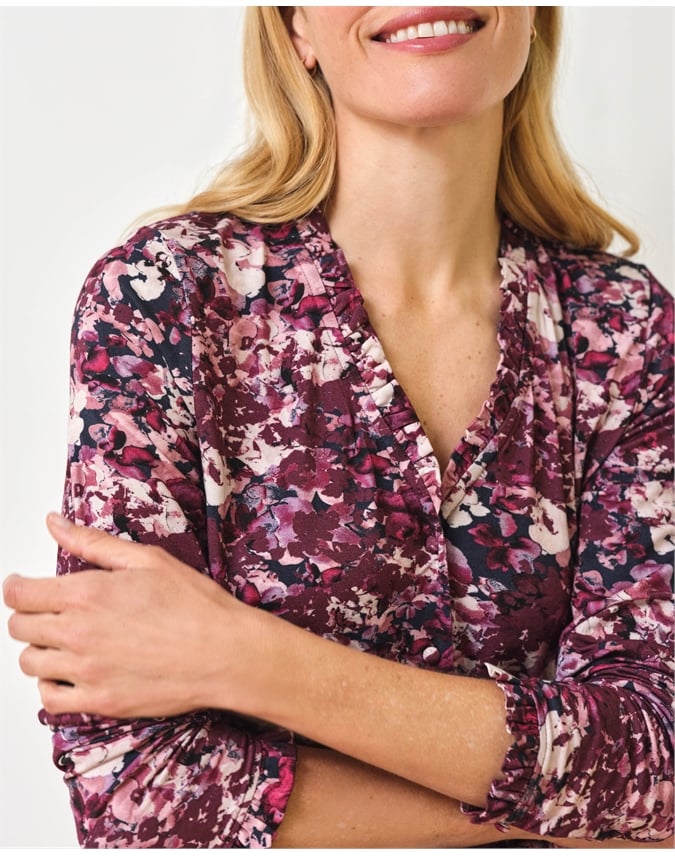 Frill V Neck Top