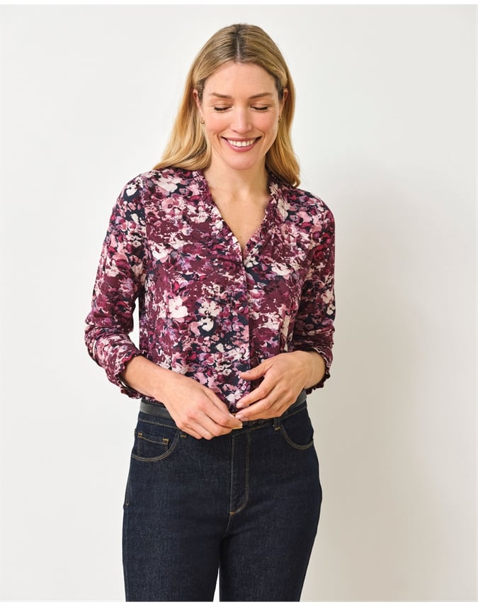 Frill V Neck Top