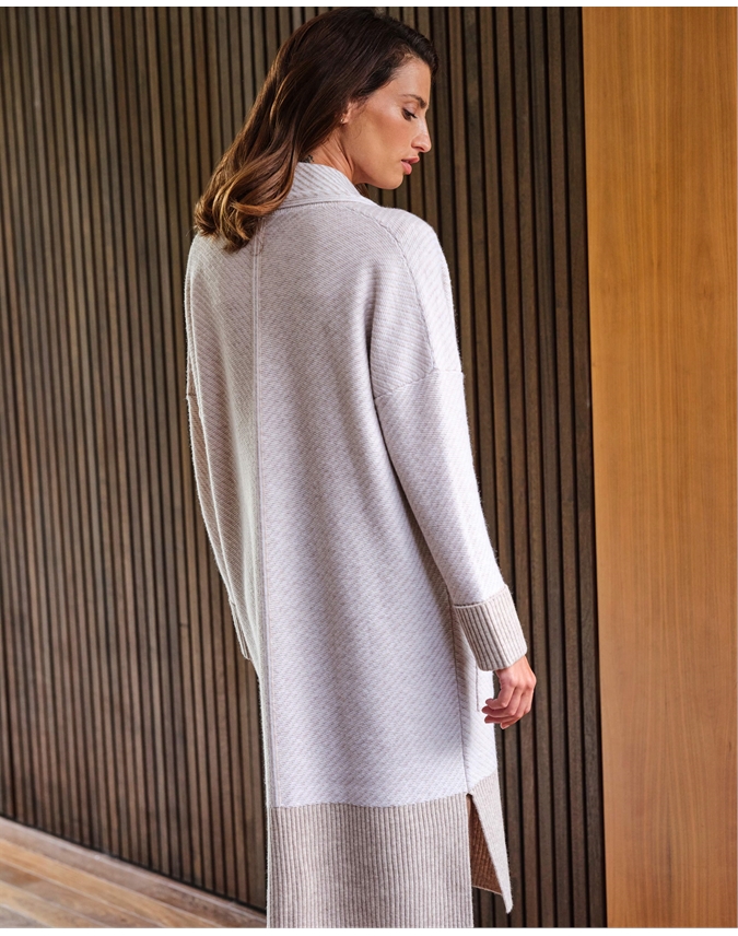 Wool Cashmere Patterned Knitted Coat