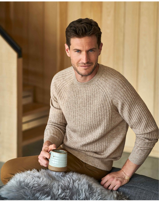Wool Cashmere Ribbed Sweater