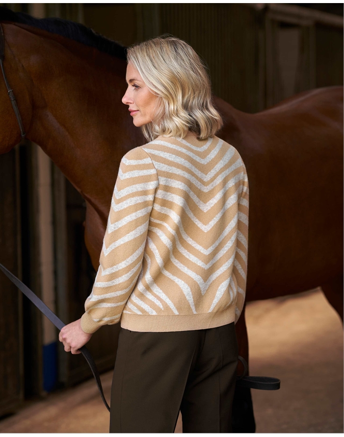 Wool Cashmere Animal Jacquard Sweater