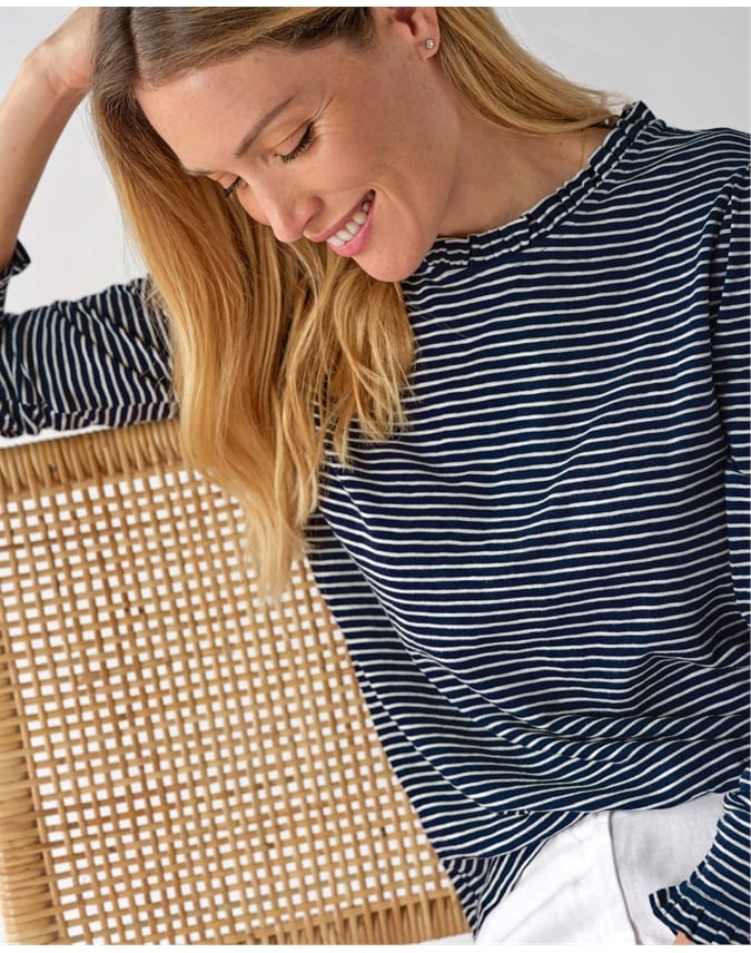 Ruffle Neck Jersey Top