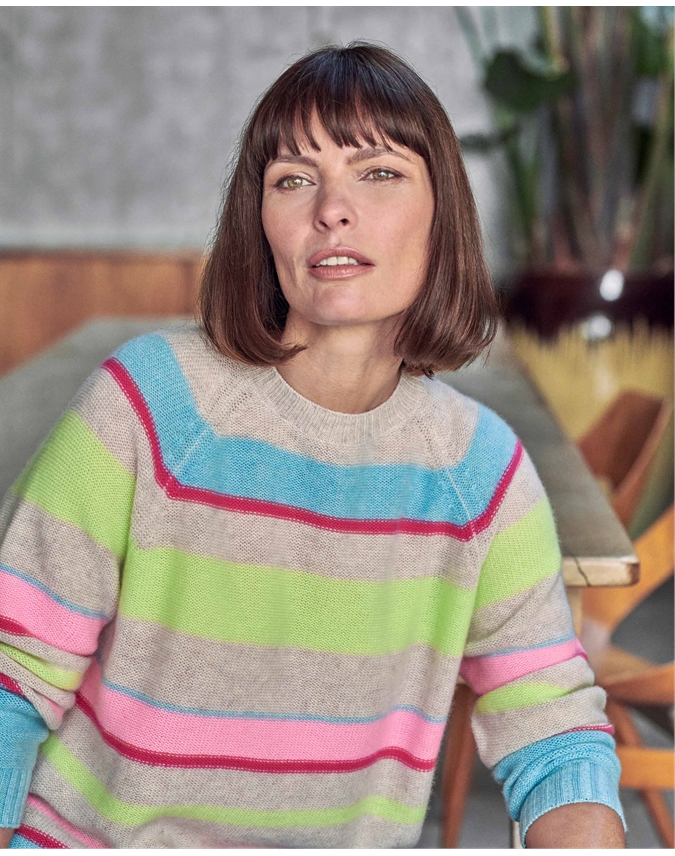 Cashmere Lofty Colourful Stripe Sweater