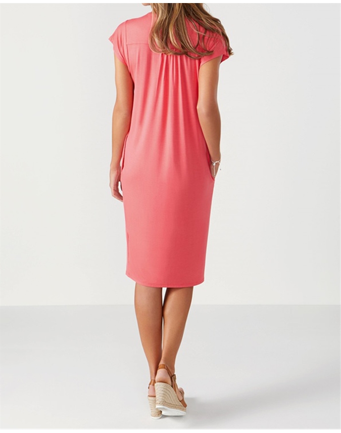 Jersey V Neck Relaxed Dress