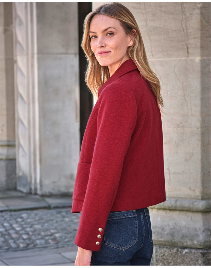 Wool Blend Collar Jacket