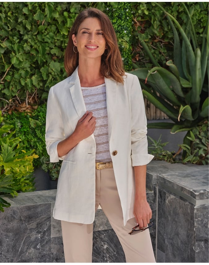 Longline Linen Blazer