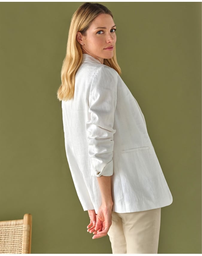 Longline Linen Blazer