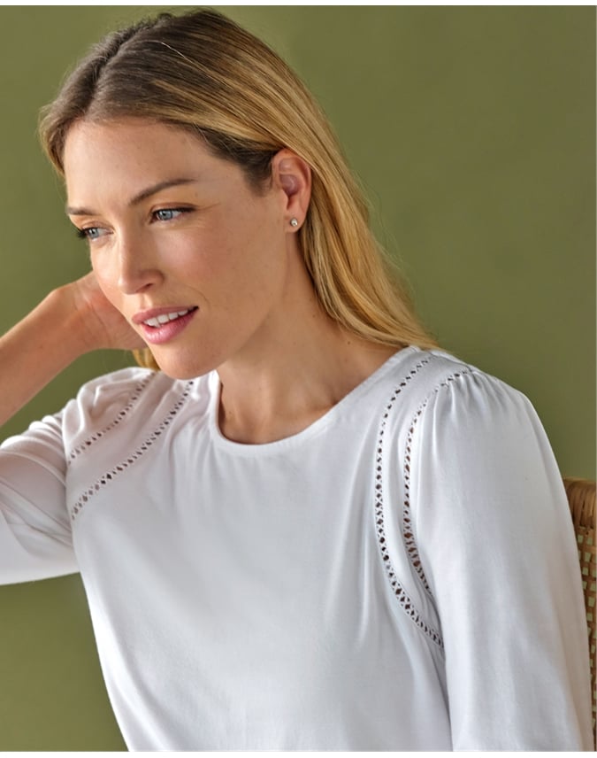 Double Lace Detail Jersey Top