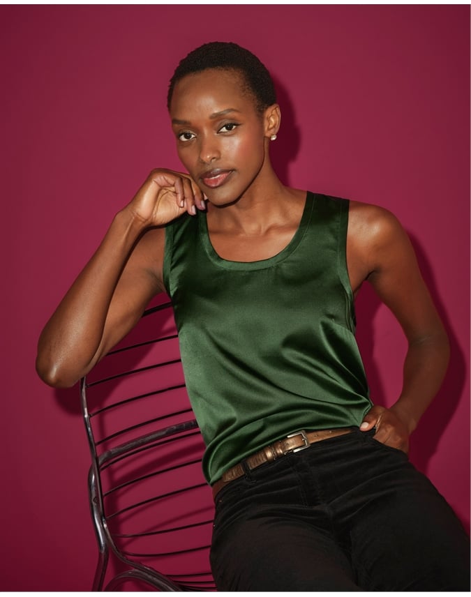Silk Front Jersey Vest