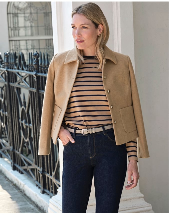 Wool Blend Collar Jacket