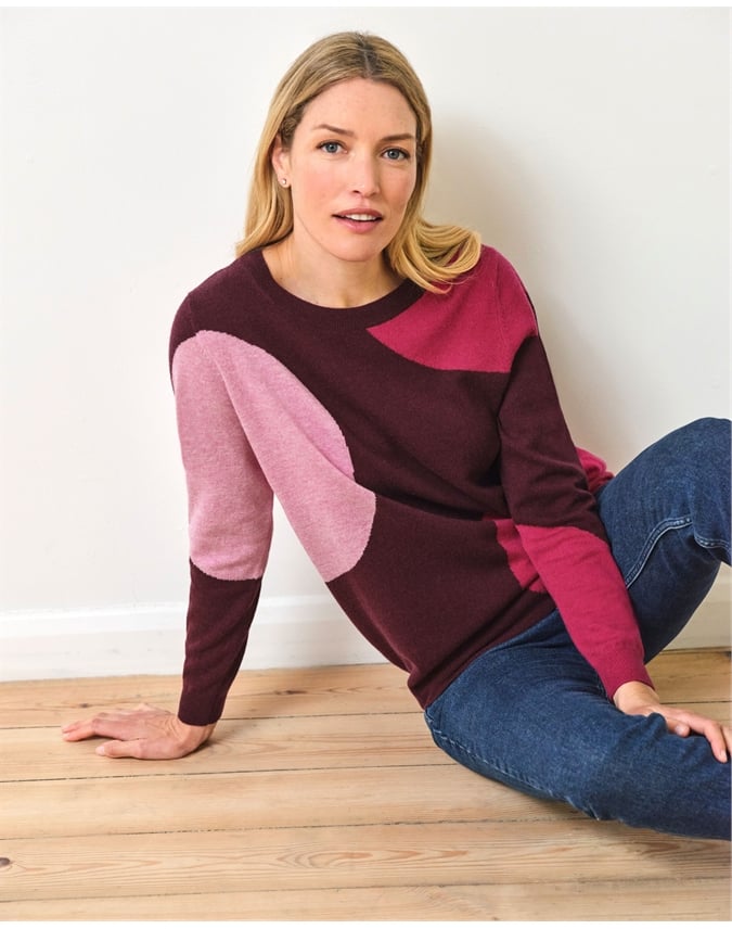 Wool Cashmere Boyfriend Spot Sweater