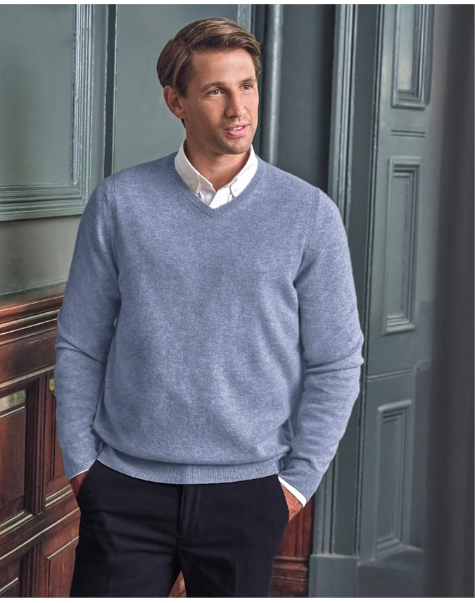 Mens Cashmere V Sweater