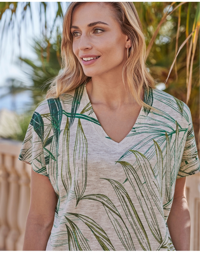 Knitted Palm Print Top