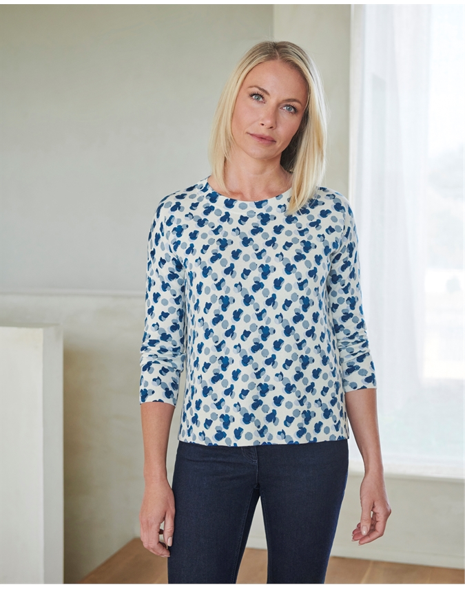 Linen Printed Sweatshirt