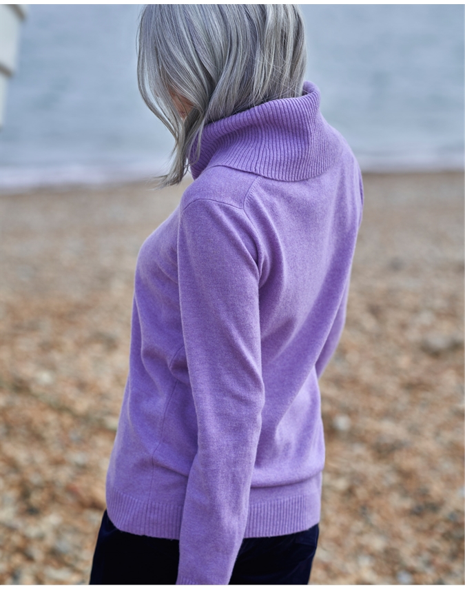 Cashmere And Merino Long Sleeve Cowl Neck Sweater
