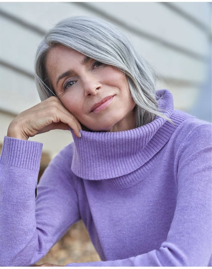 Cashmere And Merino Long Sleeve Cowl Neck Sweater