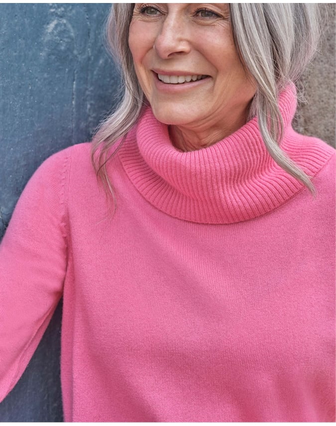 Cashmere And Merino Long Sleeve Cowl Neck Sweater