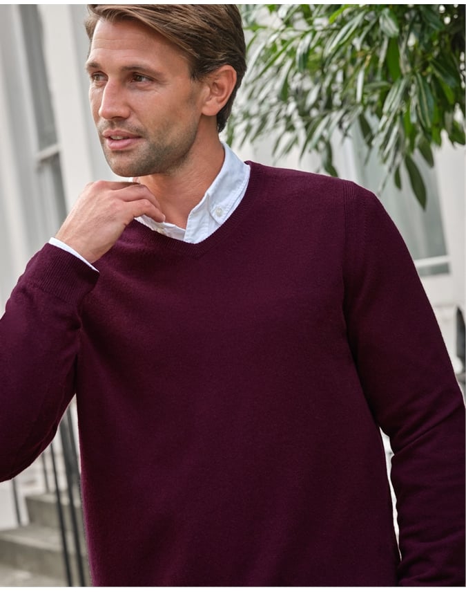 Mens Cashmere V Sweater