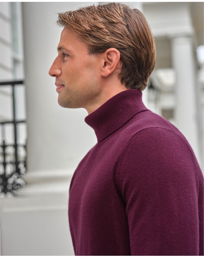 Mens Cashmere Roll Neck Sweater