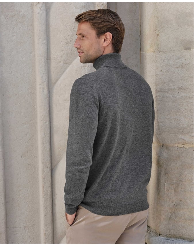 Mens Cashmere Roll Neck Sweater