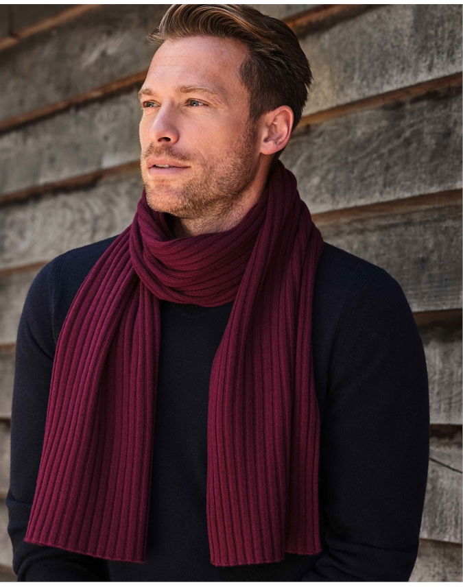 Men's Ribbed Cashmere Scarf