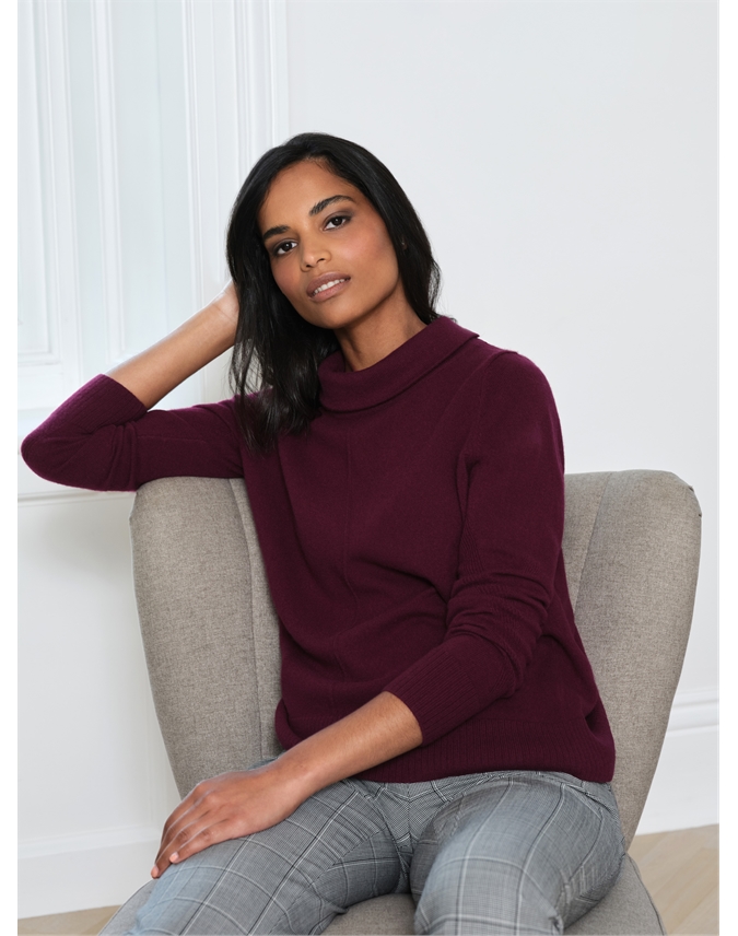 Merlot | Cashmere Bardot Sweater | Pure 