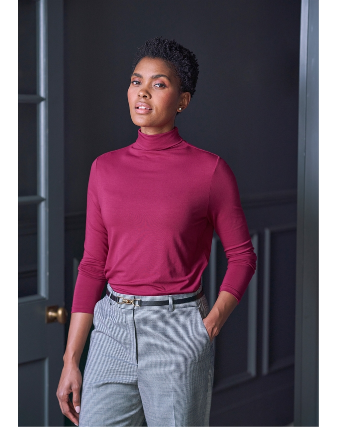 Jersey Roll Neck Top