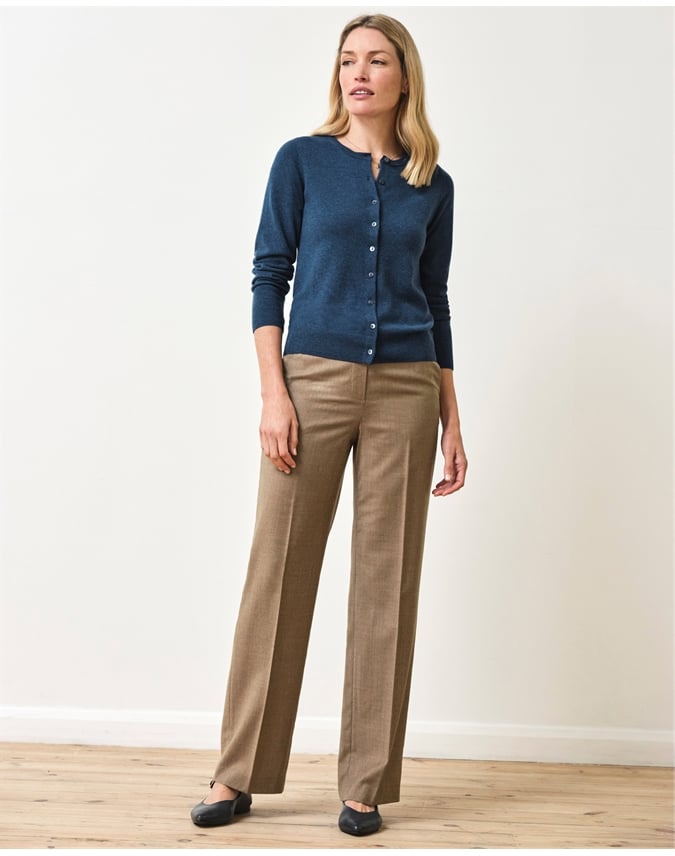 Wool Blend High Waist Trouser
