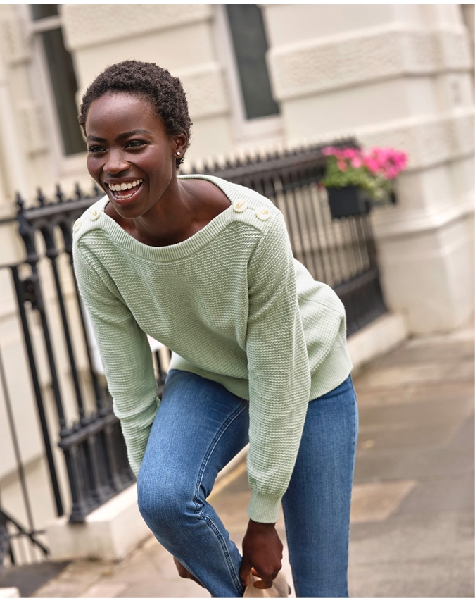 Cotton Button Detail Sweater