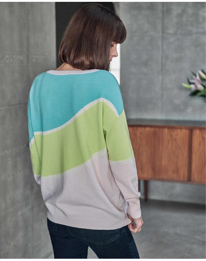 Cashmere Colourful Wave Sweater