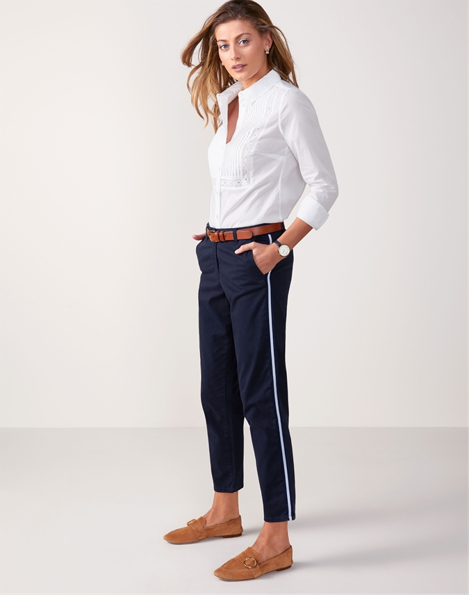 side stripe skinny pants