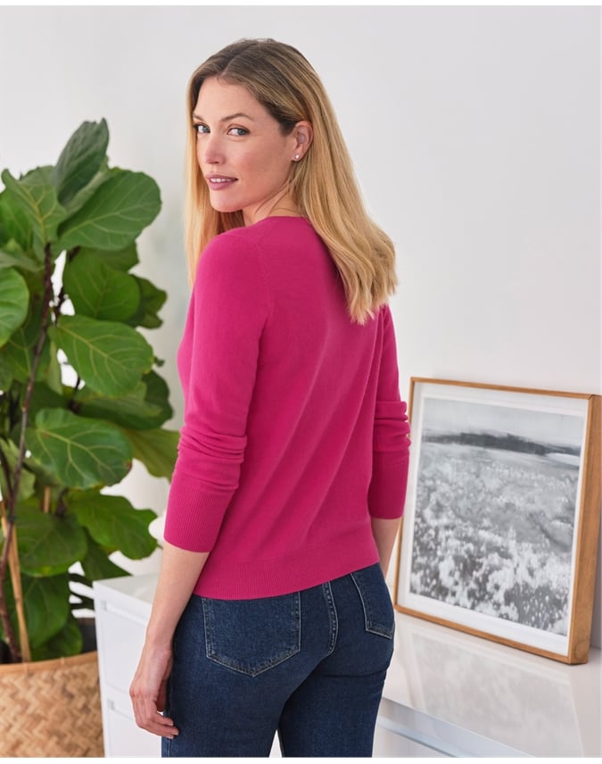 Cashmere Crew Neck Cardigan