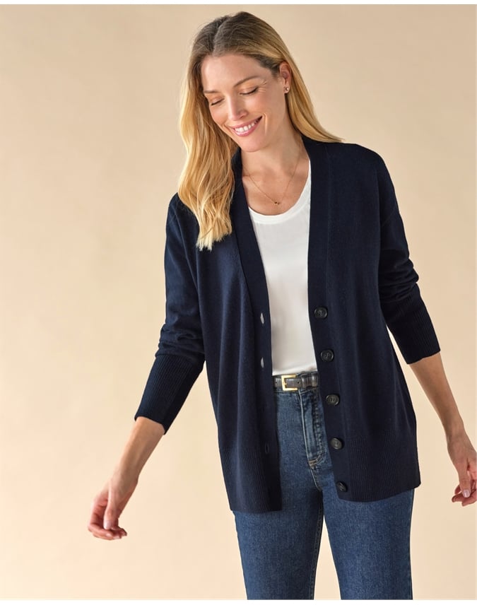 Pure Cashmere Boyfriend Cardigan