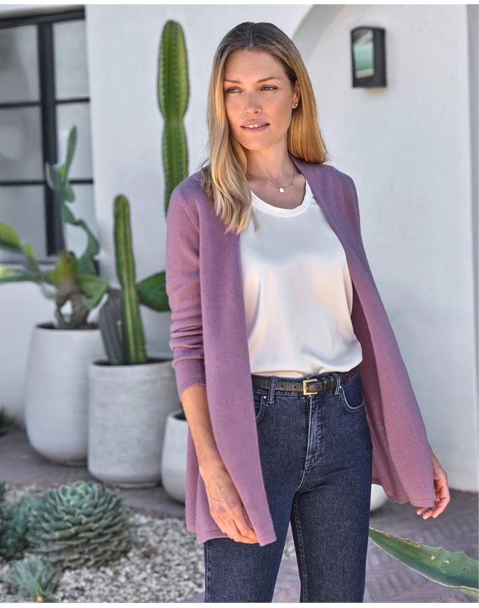 Gassato Lightweight Cashmere Swing Cardigan