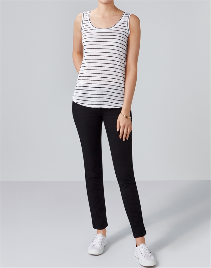 Black/White Luxury Linen Jersey Vest Pure Collection