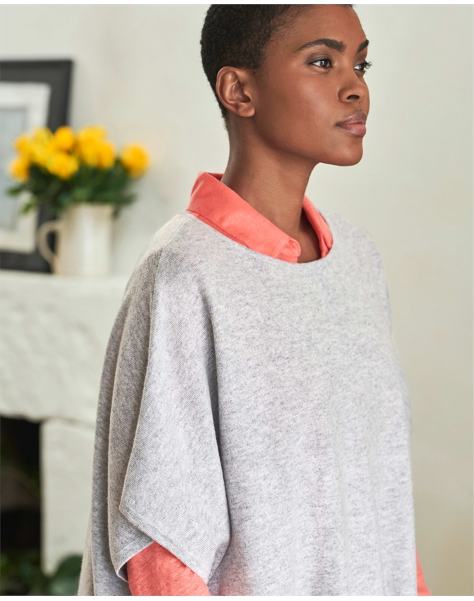 grey poncho sweater