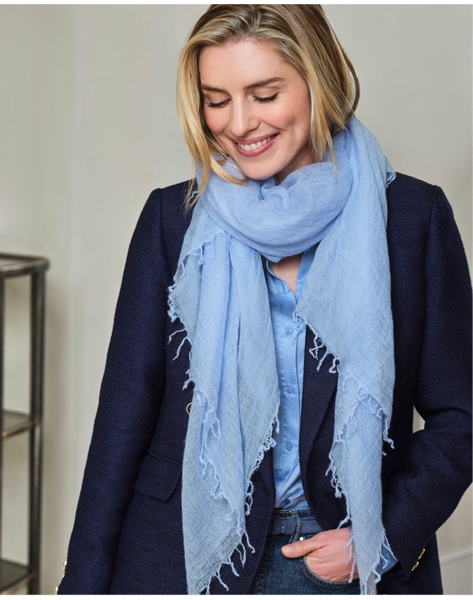 Strathberry - Pure Cashmere Scarf - Blue