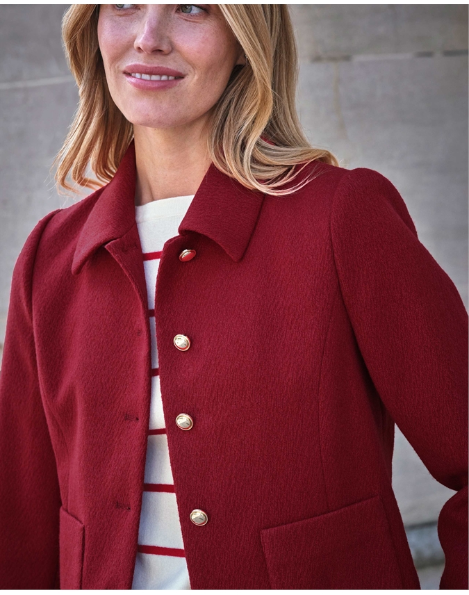 Wool Blend Collar Jacket