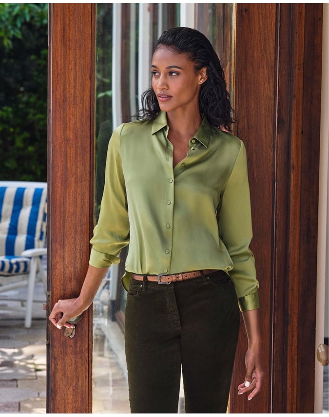 Sand Washed Pure Silk Satin Blouse