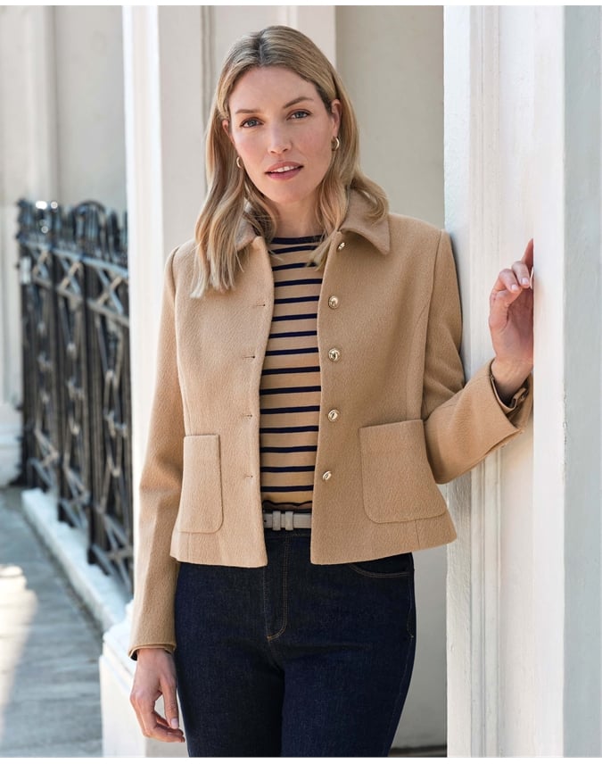 Wool Blend Collar Jacket