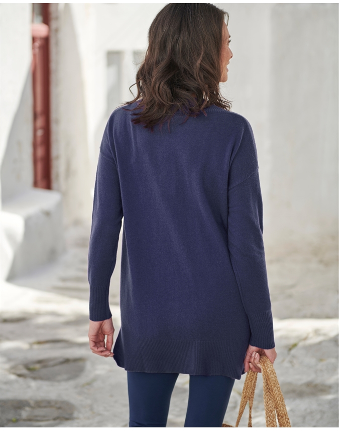 Cashmere Merino Deep V Neck Tunic