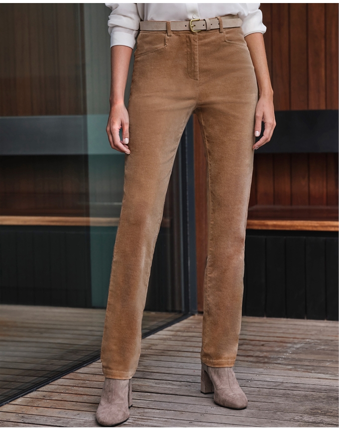 Vintage Cinnamon Velvet Pants - brown