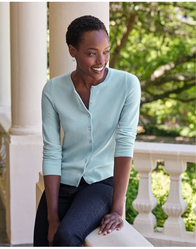 Cashmere Crew Neck Cardigan