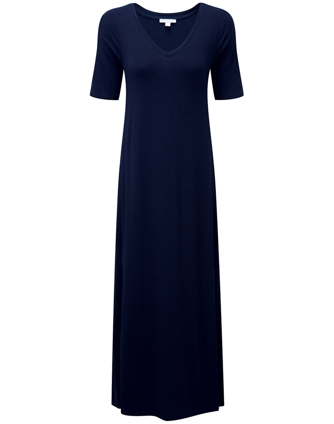 navy jersey maxi dress